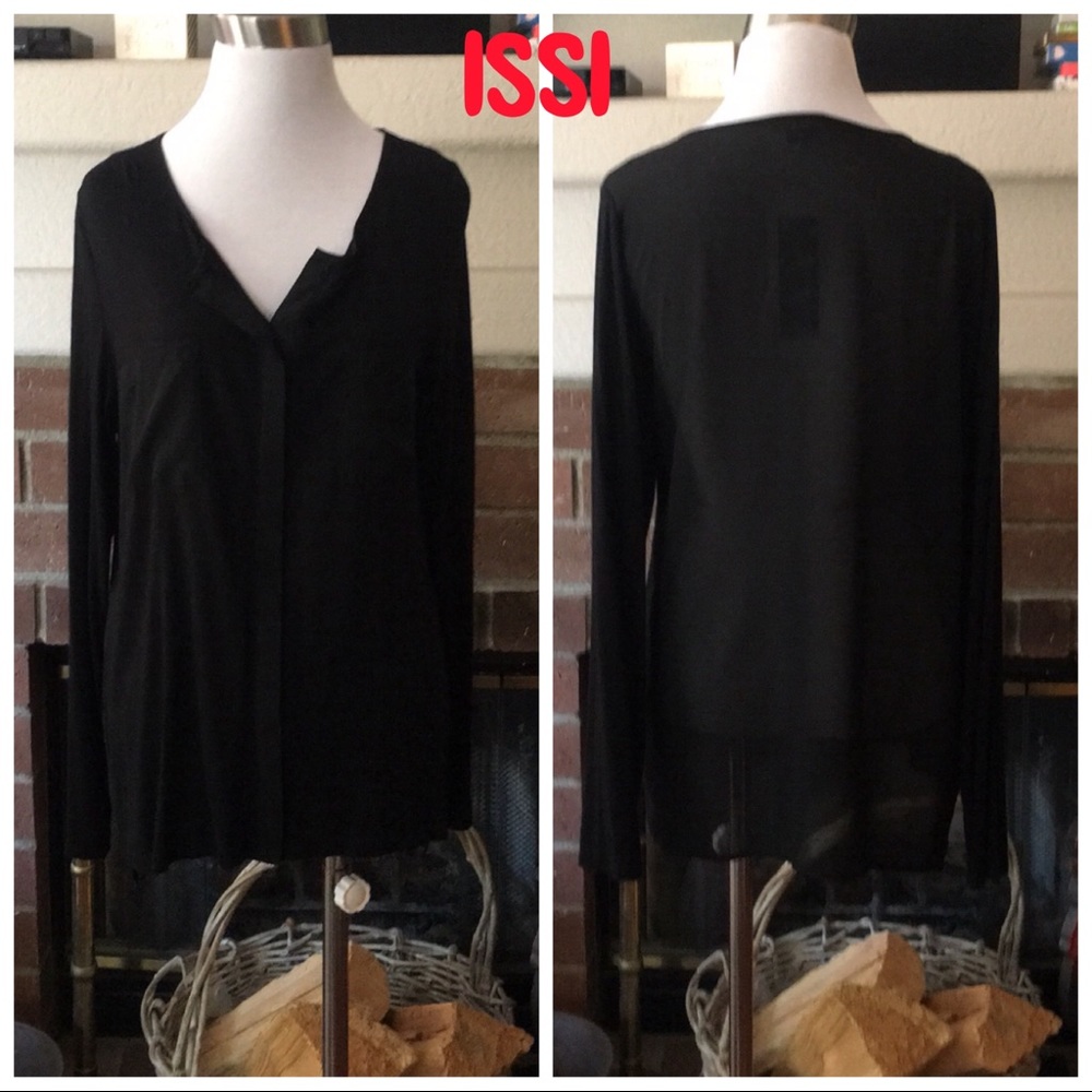 Issi Black Top W/Sheer Back Side